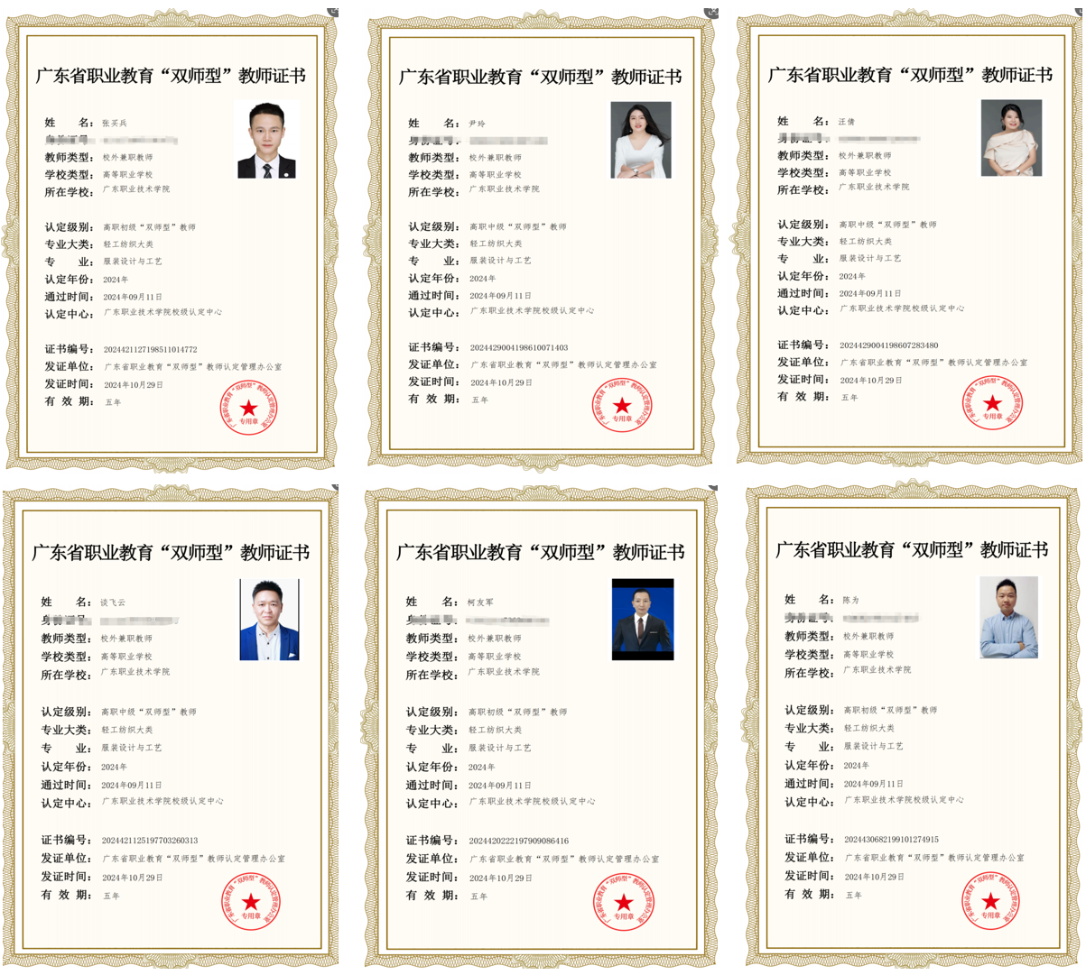 jnh官网科技6位老师，荣获 “ 双师型 ” 教师认定！